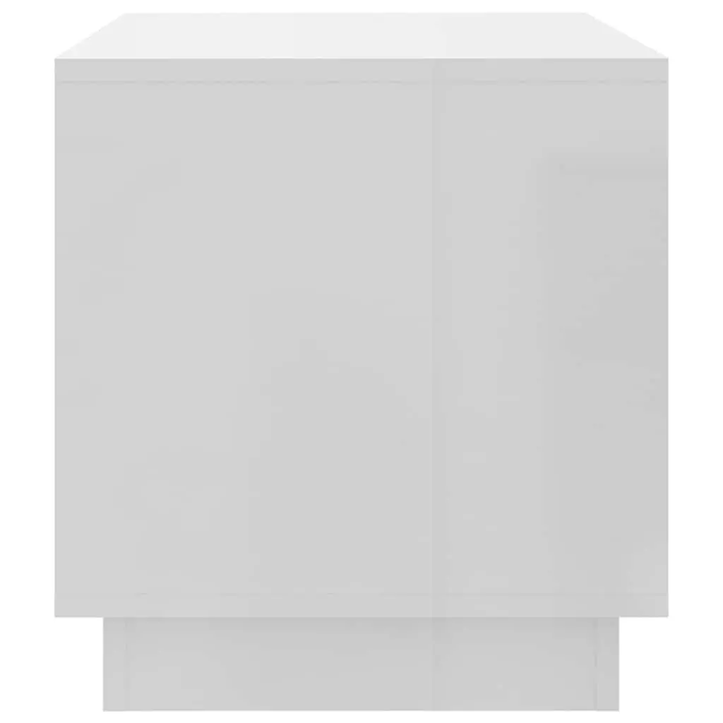 TV Cabinet for Living Room White High Gloss 70x41x44cm Storage Unit with Drawers and Open Compartment