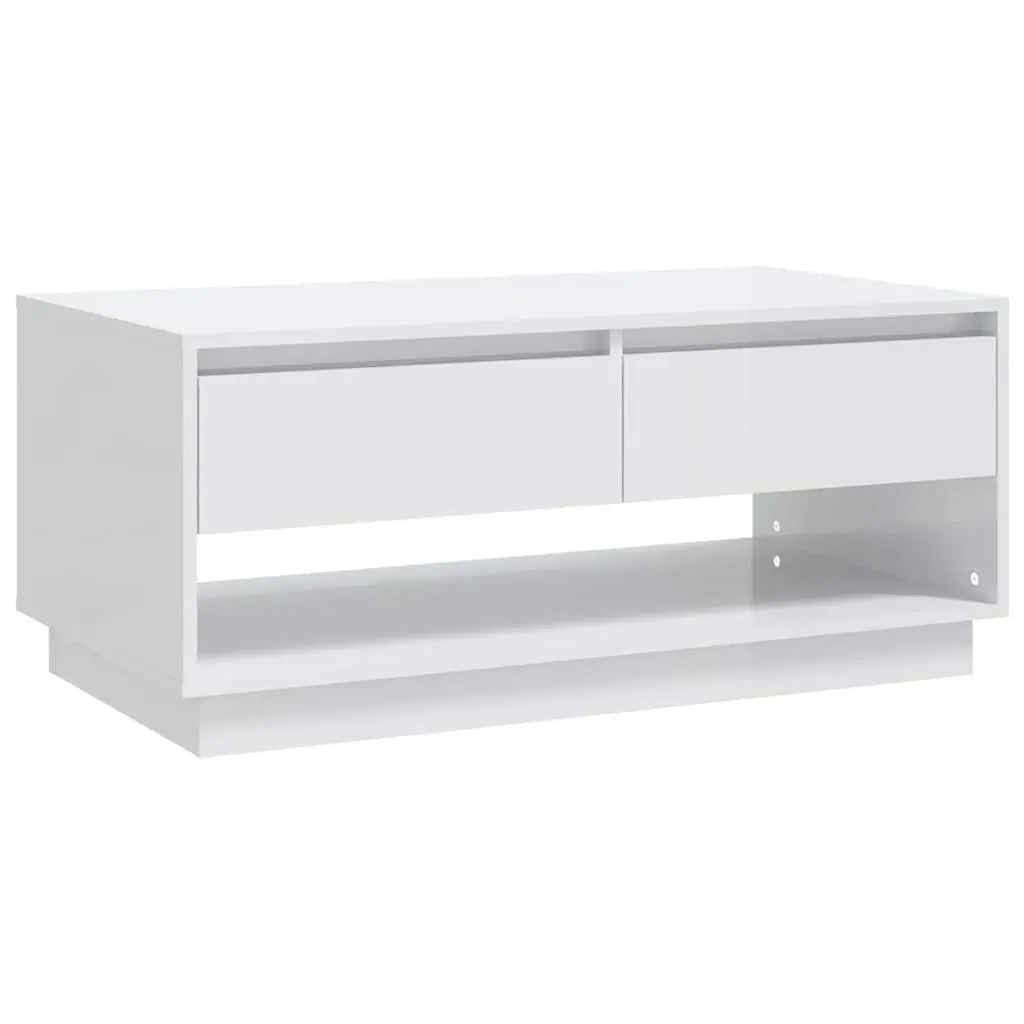 White Coffee Table with Drawers