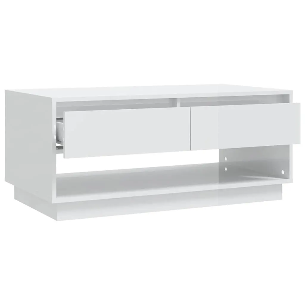 White Coffee Table with Drawers