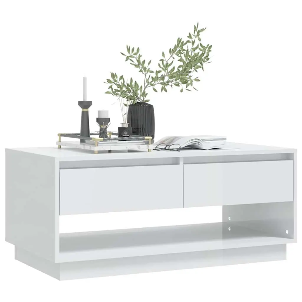 White Coffee Table with Drawers