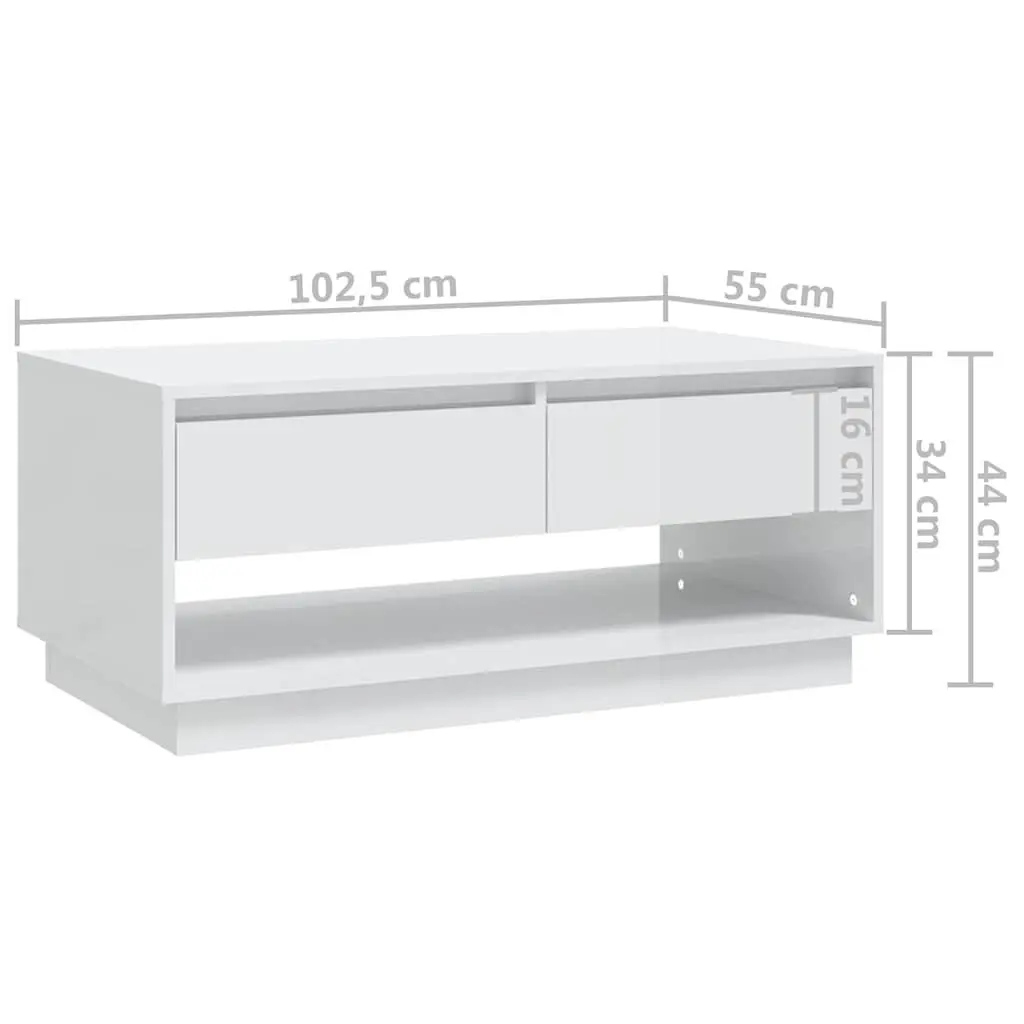 White Coffee Table with Drawers