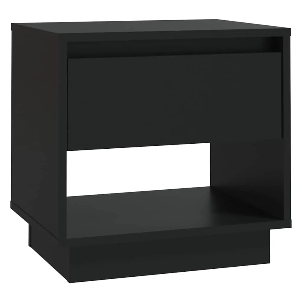 Black Bedside Cabinet with Storage