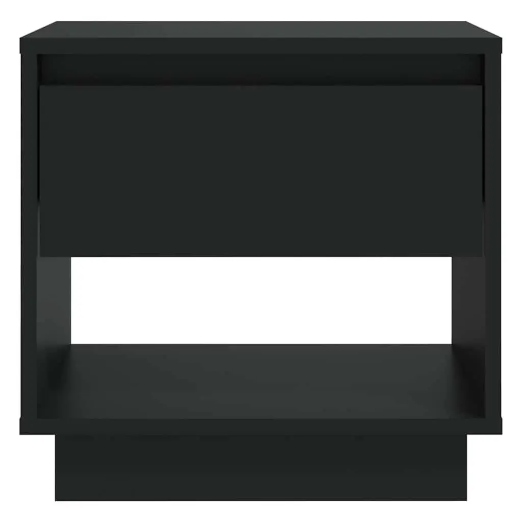 Black Bedside Cabinet with Storage