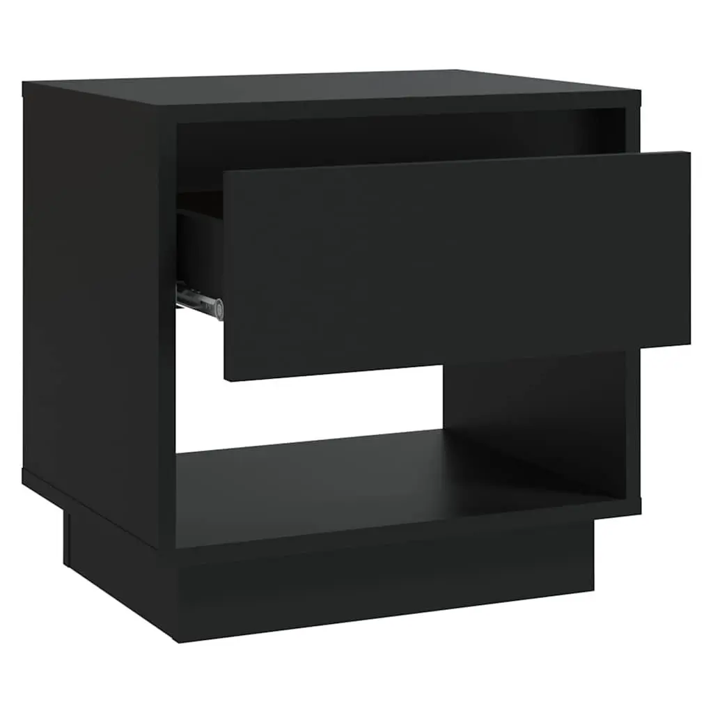 Black Bedside Cabinet with Storage