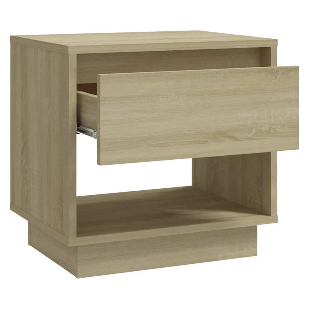 Bedside Cabinets 2 pcs Set Nightstand Storage Drawer Open Compartment 45x34x44cm