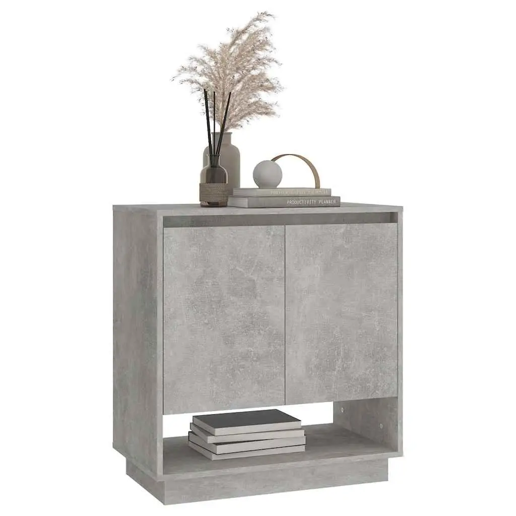 Sideboard Storage Cabinet Grey Engineered Wood Doors Compartments Home Furniture