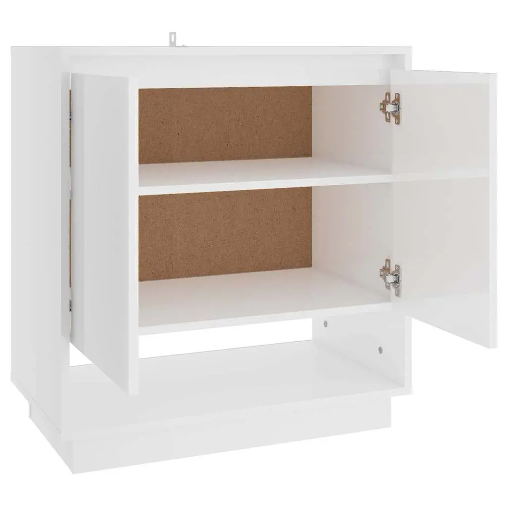 Sideboard High Gloss White Storage Cabinet Doors Compartments Home Furniture