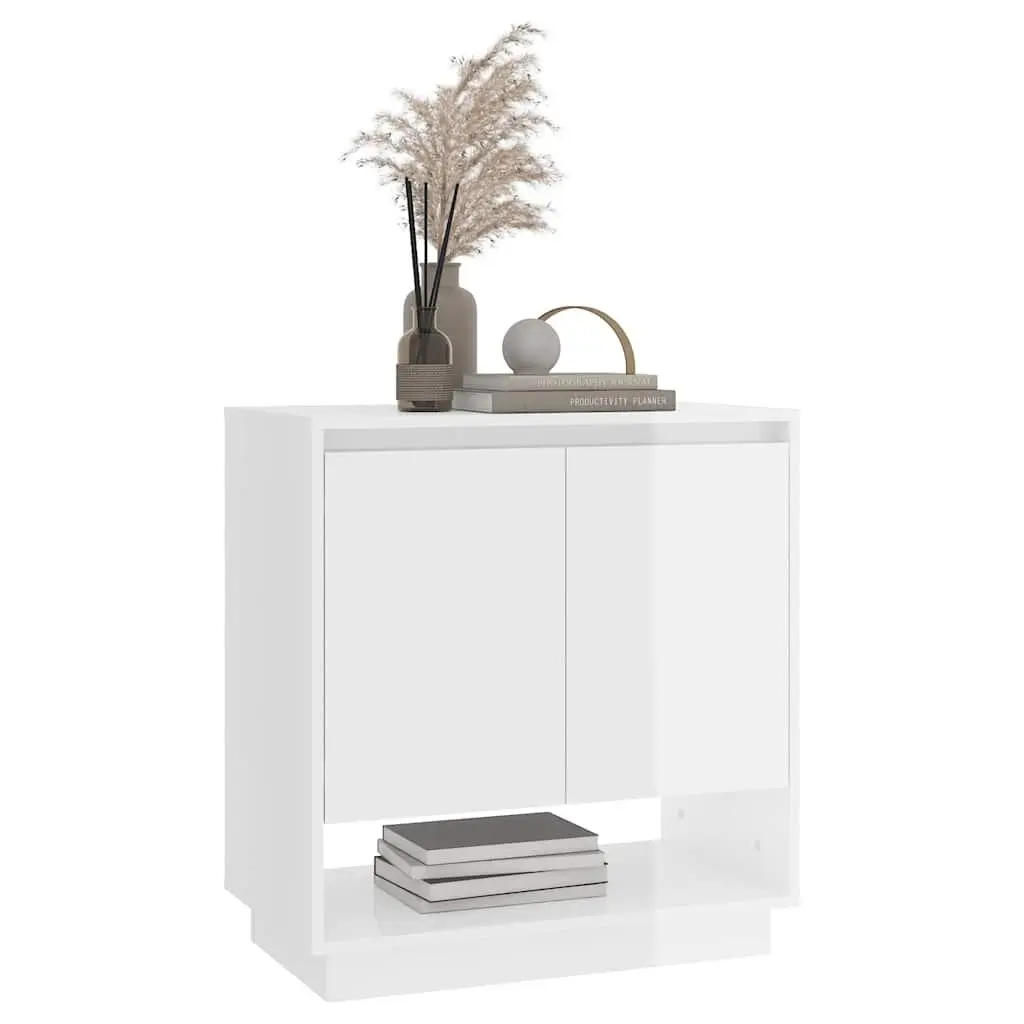 Sideboard High Gloss White Storage Cabinet Doors Compartments Home Furniture