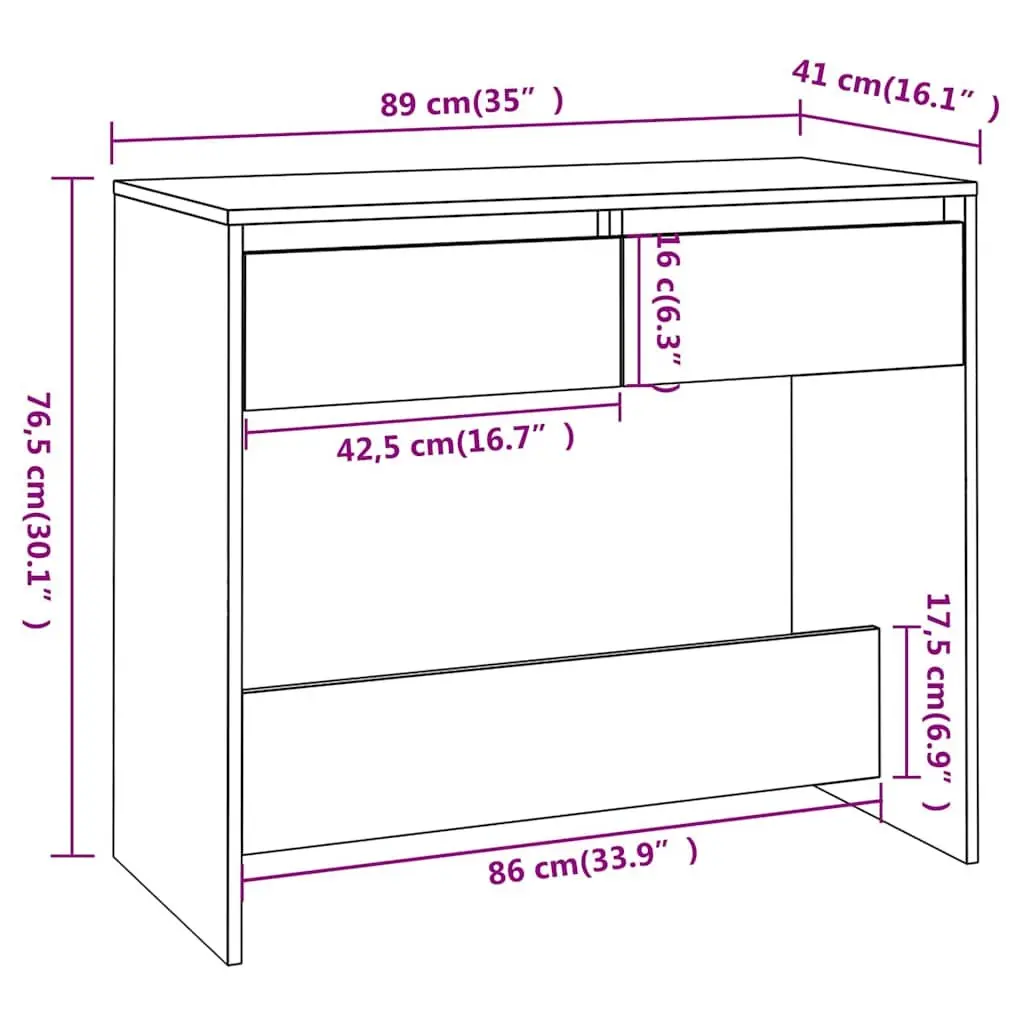 End Table Console Table Black Storage Drawers Hallway Accent Furniture Decor