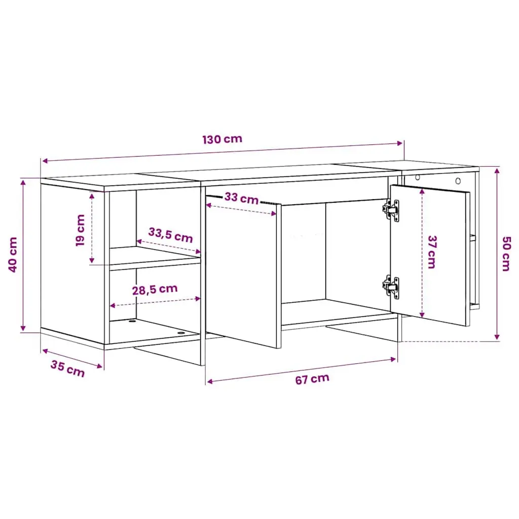 White TV Cabinet with Storage and Shelves