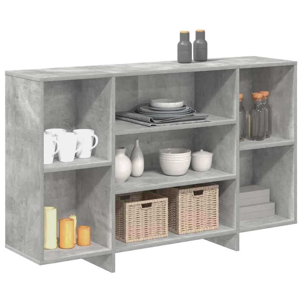 Sideboard for Living Room Grey Modern Storage Cabinet 120 x 30 x 75 cm