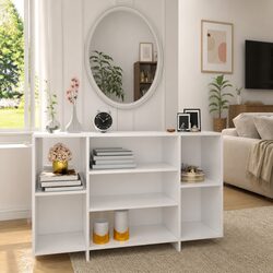 White High Gloss Sideboard 4 Shelf Storage Cabinet Modern Cupboard Furniture