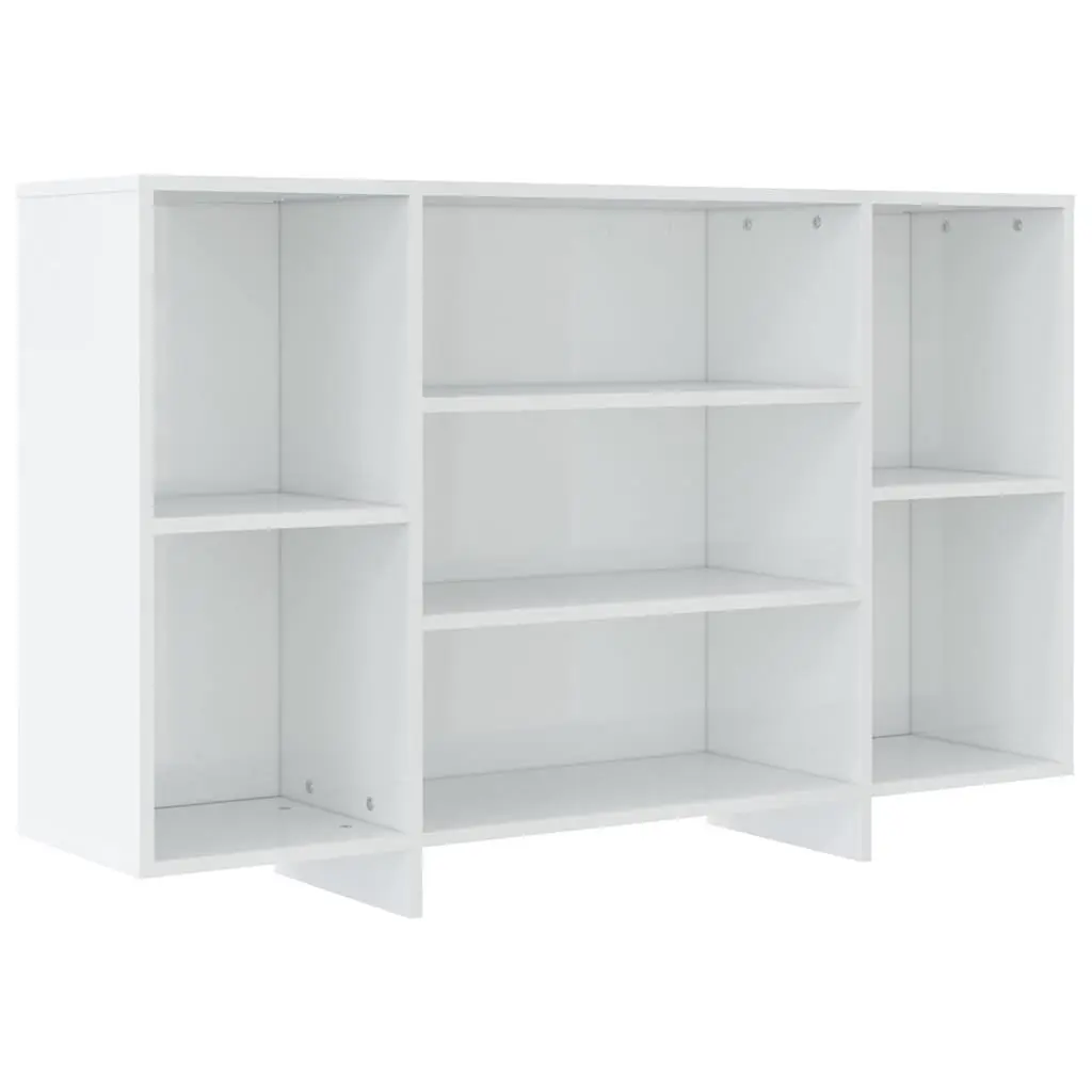 White High Gloss Sideboard 4 Shelf Storage Cabinet Modern Cupboard Furniture