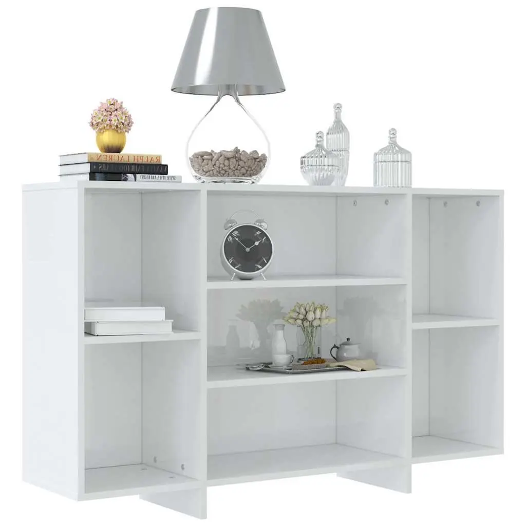 White High Gloss Sideboard 4 Shelf Storage Cabinet Modern Cupboard Furniture
