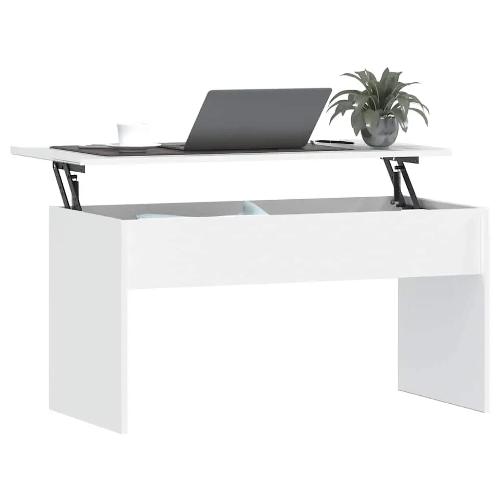 Coffee Table Living Room White Lift Top Storage Compartment 102 x 50.5 x 52.5 cm