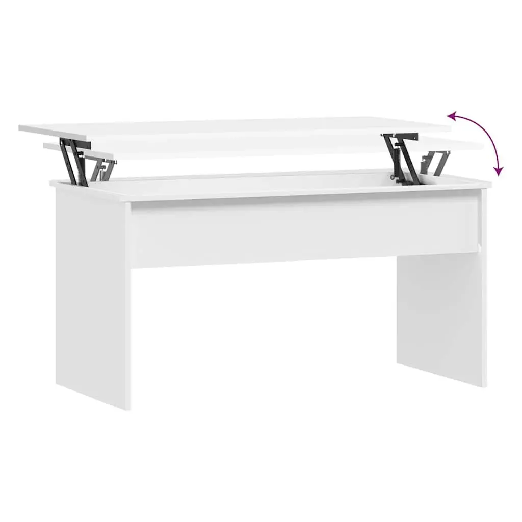 Coffee Table Living Room White Lift Top Storage Compartment 102 x 50.5 x 52.5 cm