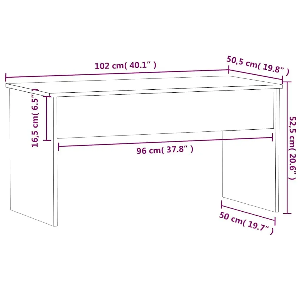 Coffee Table Living Room White Lift Top Storage Compartment 102 x 50.5 x 52.5 cm