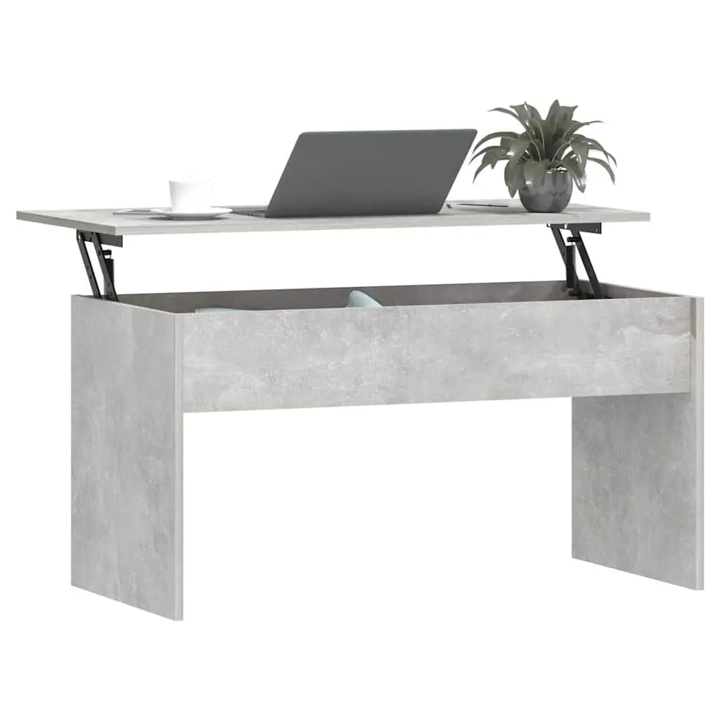 Grey Lift-Top Coffee Table with Storage