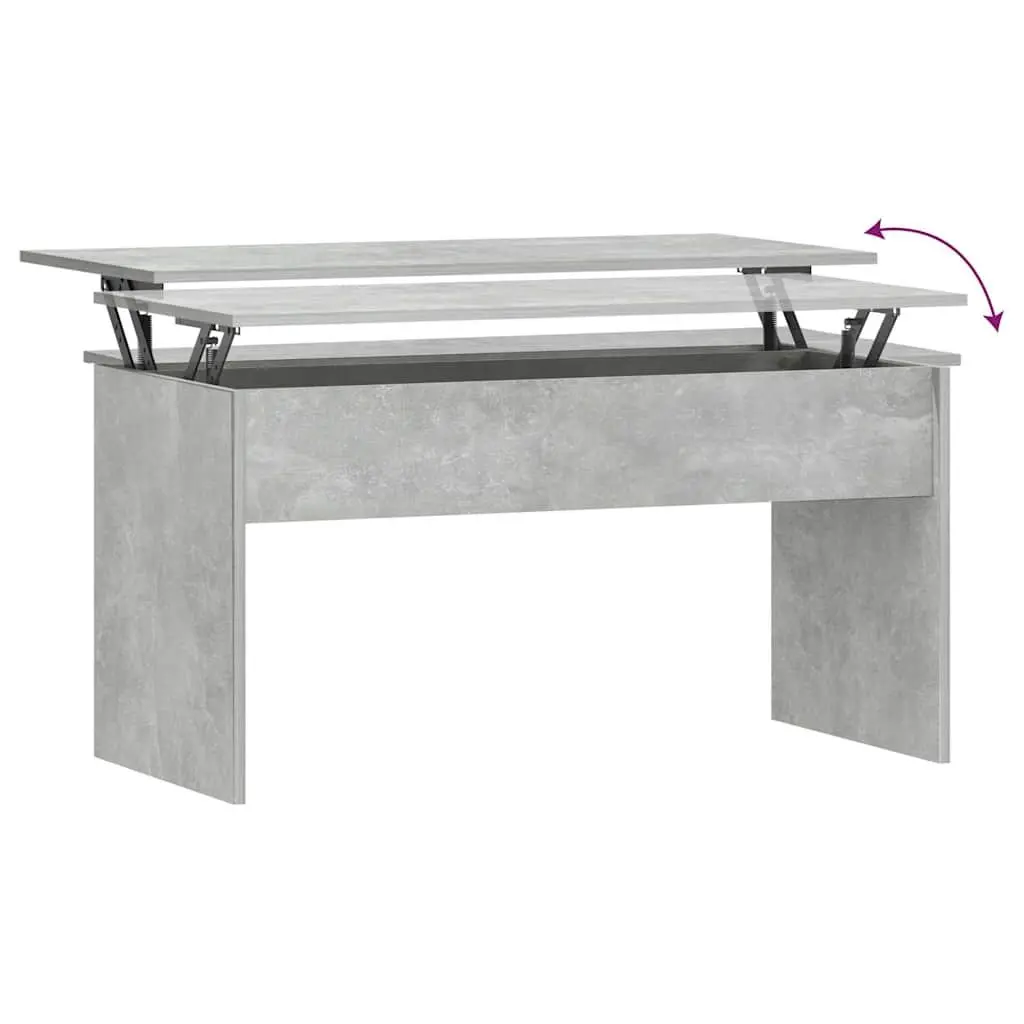 Grey Lift-Top Coffee Table with Storage