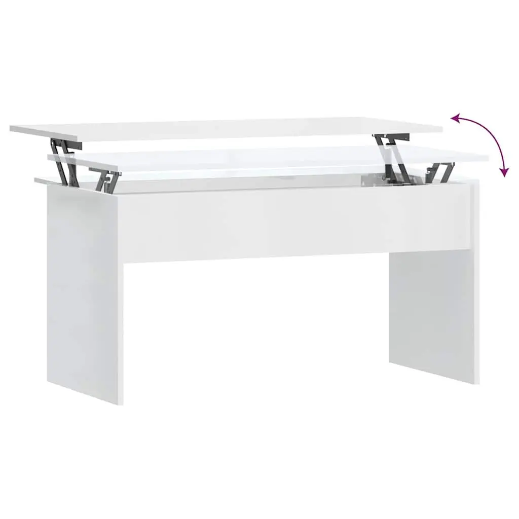 Coffee Table White Lift Top Storage Modern Living Room Accent Furniture 102cm