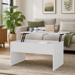 Engineered Wood Coffee Table White Lift Top Dimensions 80x50.5x41.5 cm