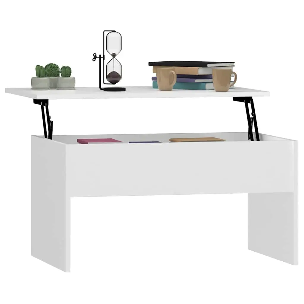 Coffee Table Living Room White Lift Top Hidden Storage Engineered Wood