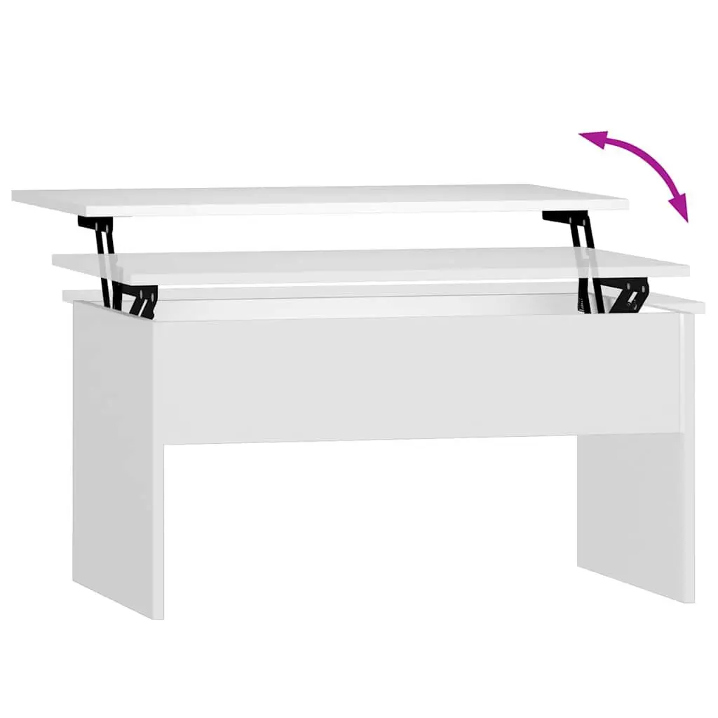 Coffee Table Living Room White Lift Top Hidden Storage Engineered Wood