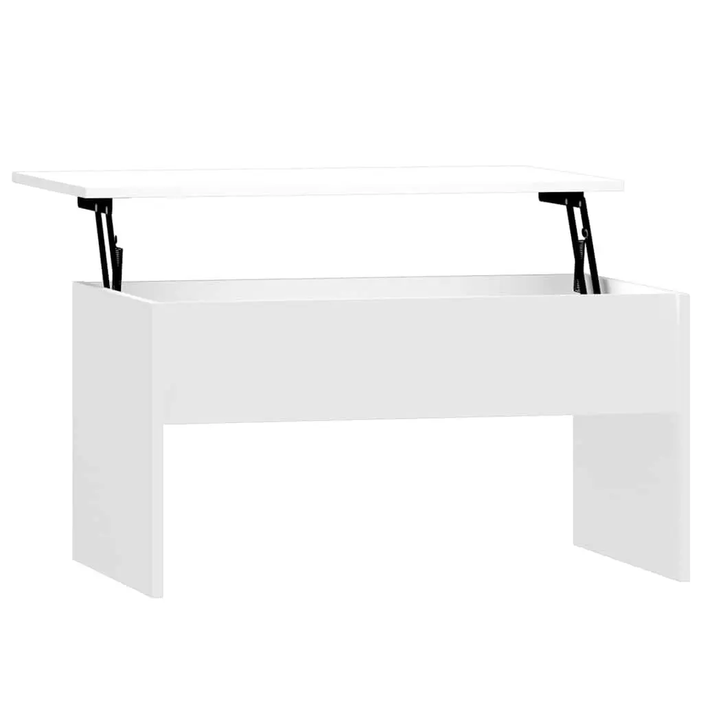 Coffee Table Living Room Lift-Top Storage White Engineered Wood