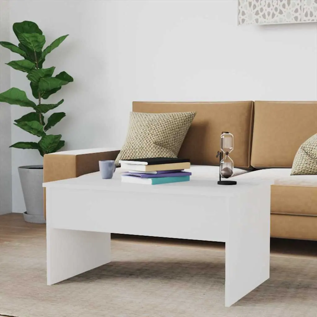 Coffee Table Living Room Lift-Top Storage White Engineered Wood