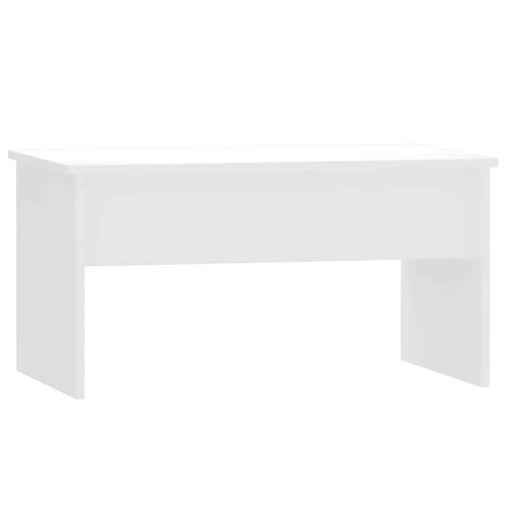 Coffee Table Living Room Lift-Top Storage White Engineered Wood