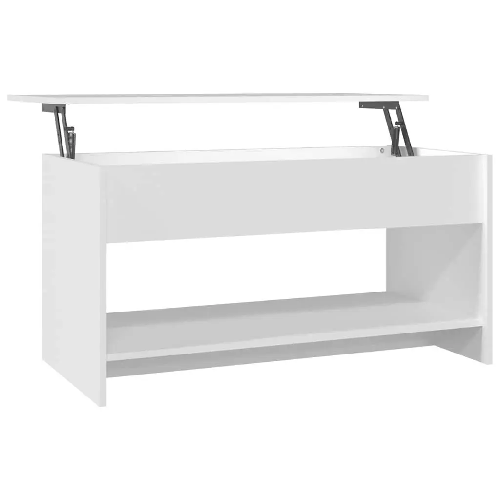 Coffee Table Living Room White Adjustable Height Lift Top Storage Compartment
