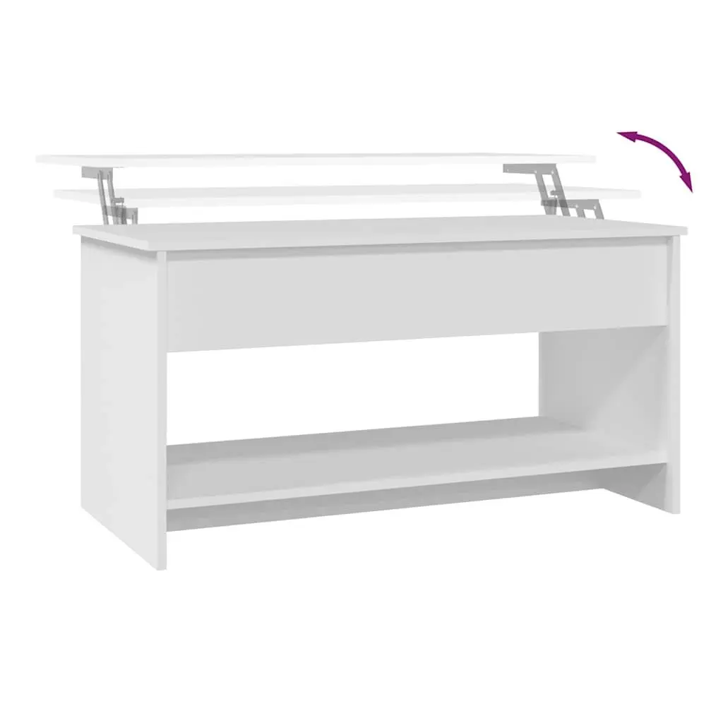Coffee Table Living Room White Adjustable Height Lift Top Storage Compartment