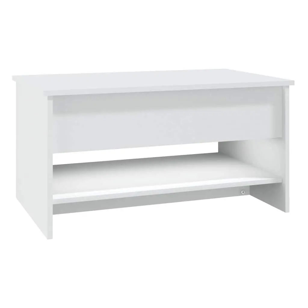 Coffee Table White Accent Living Room Furniture with Hidden Storage Compartment