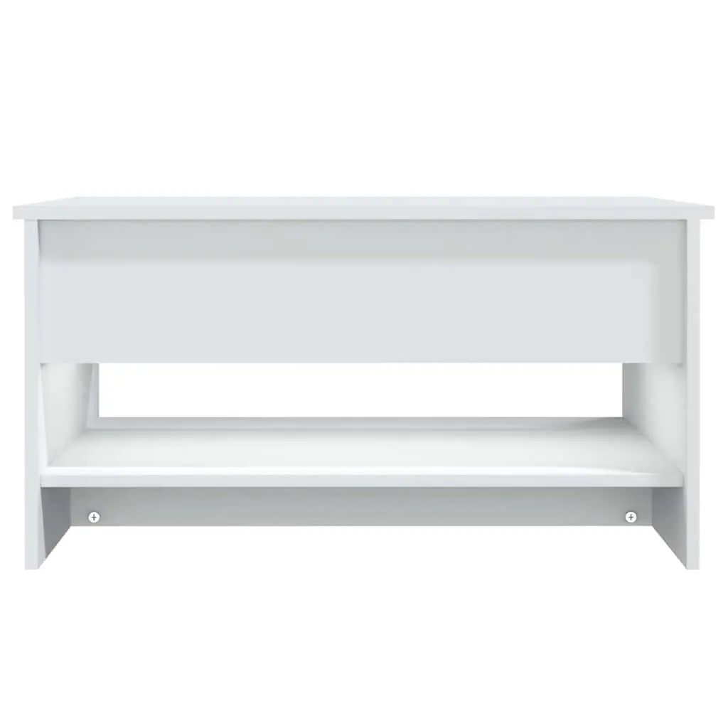Coffee Table White Accent Living Room Furniture with Hidden Storage Compartment