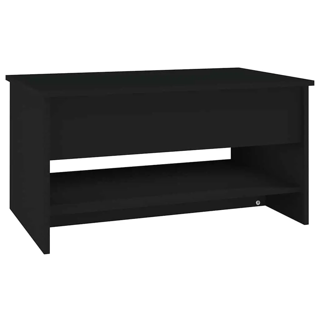 Adjustable Black Coffee Table with Hidden Storage