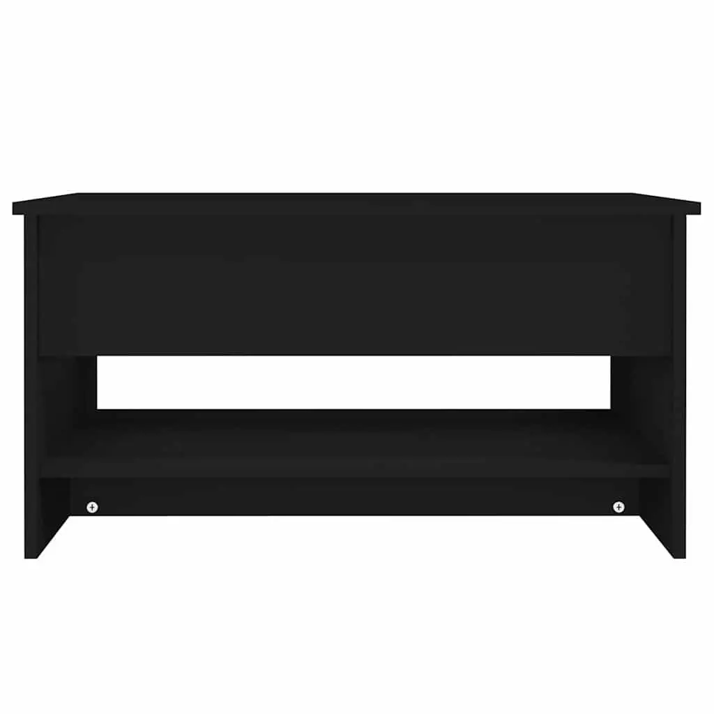 Adjustable Black Coffee Table with Hidden Storage
