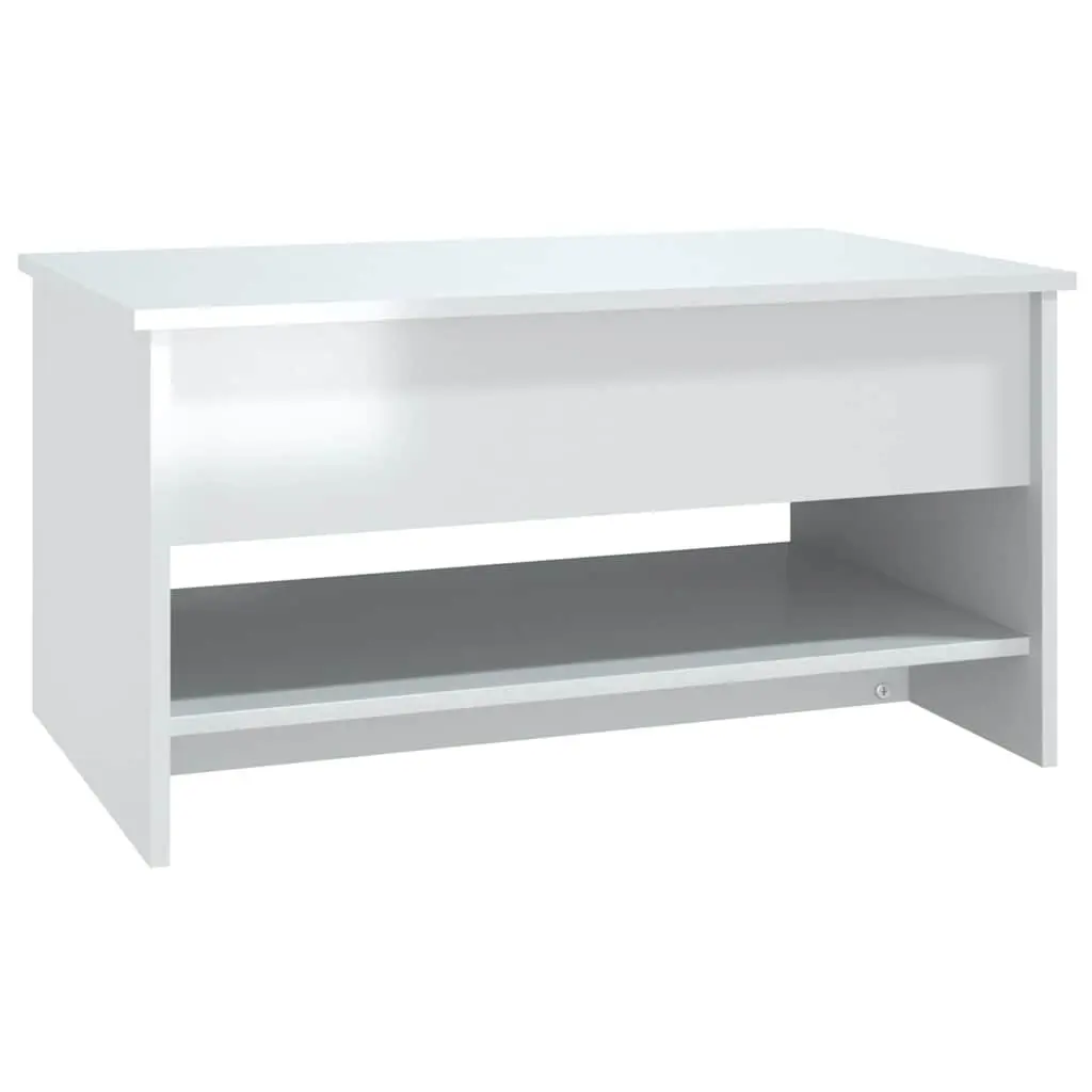 Coffee Table Living Room White High Gloss Lift Top Storage Compartment