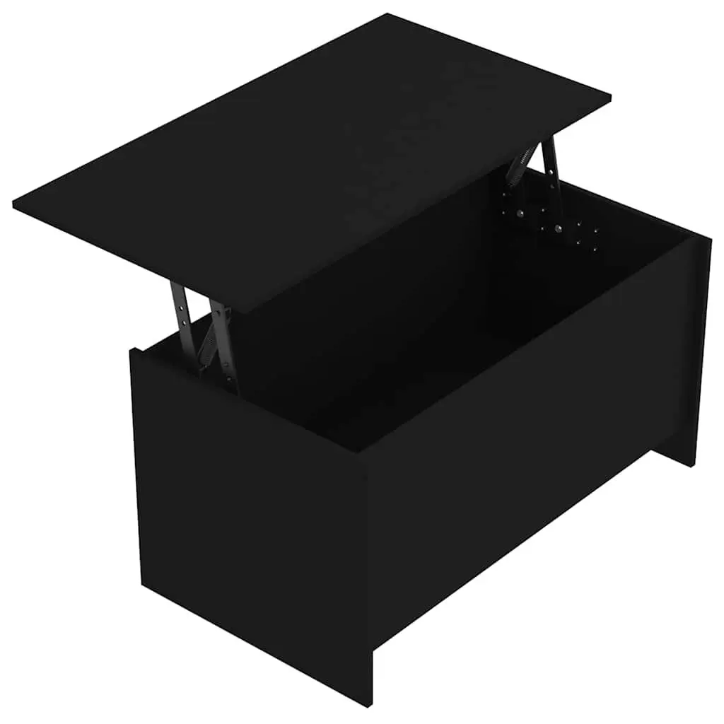 Coffee Table Black Lift-Top Storage Design Living Room Furniture Engineered Wood