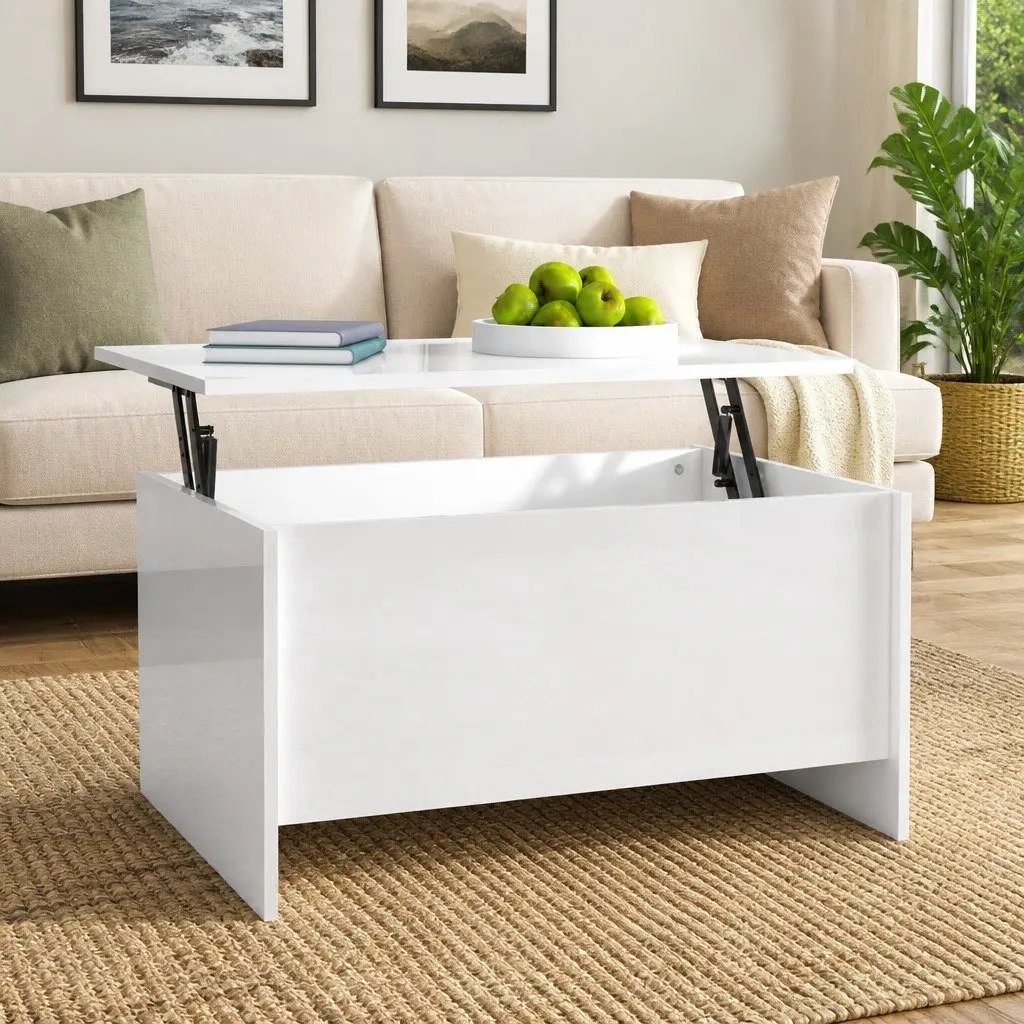 White High Gloss Lift Top Coffee Table