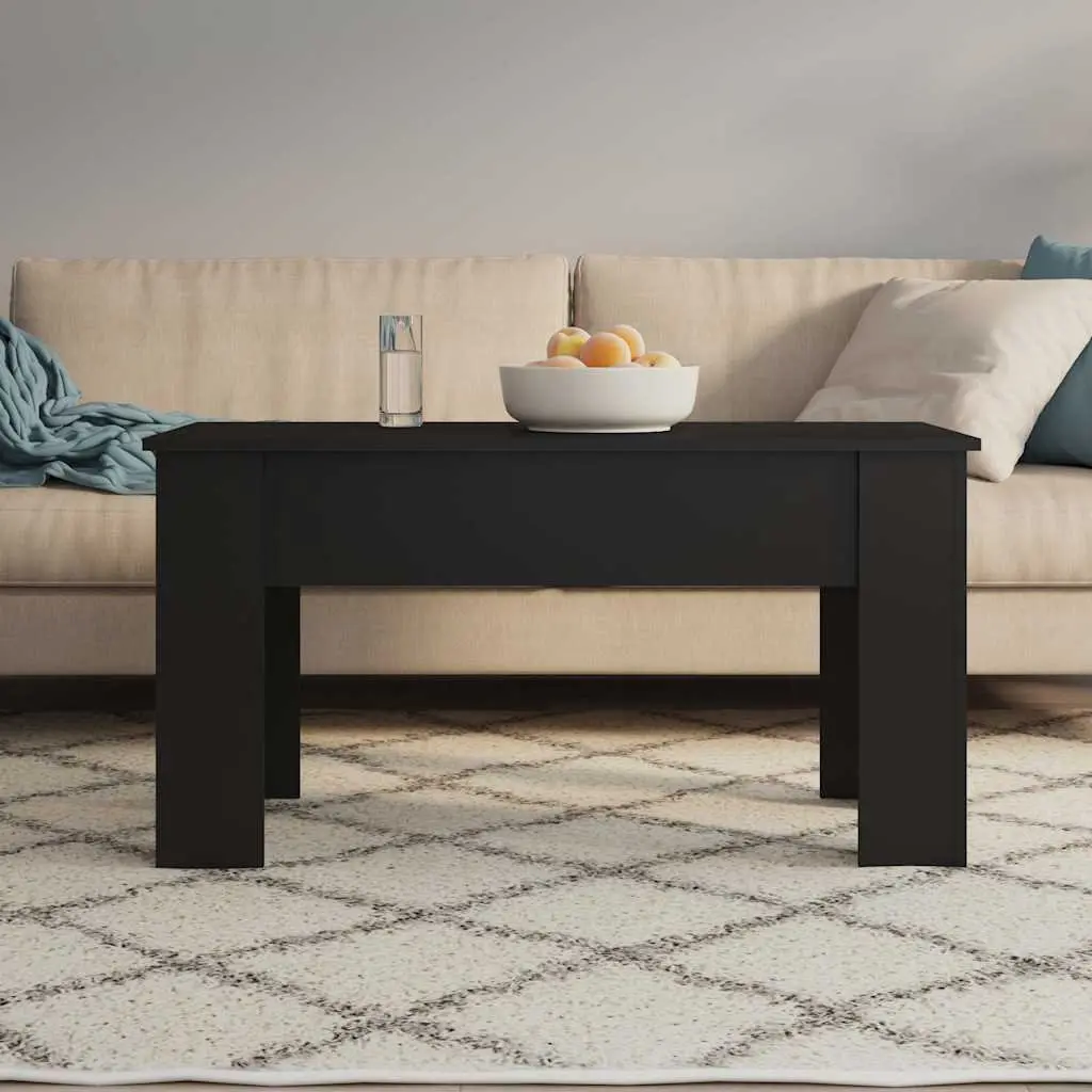 Lift Top Coffee Table Black Modern Living Room 101 x 49 x 52 cm