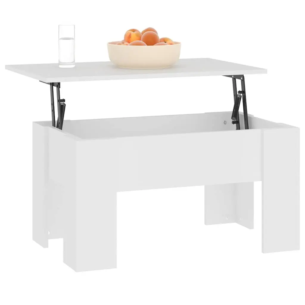 Coffee Table Lift-Top White Modern Living Room 79L x 49W x 41H cm
