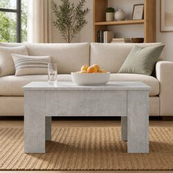 Engineered Wood Grey Coffee Table with Lift Top