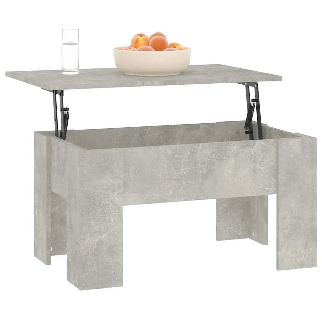 Engineered Wood Grey Coffee Table with Lift Top