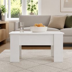 Coffee Table Dimensions: 79L x 49W x 41H cm, White