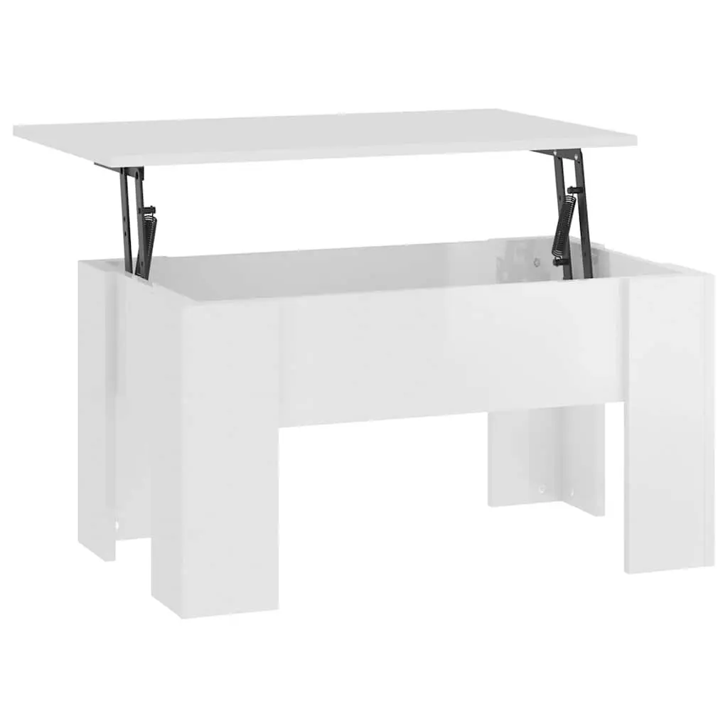Coffee Table Lift Top High Gloss White Storage Compartment Living Room Furniture