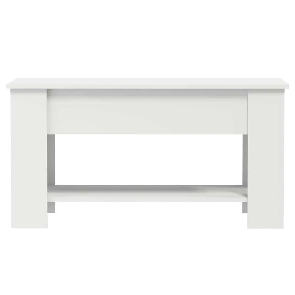 Engineered Wood White Coffee Table, 101x49x52 cm