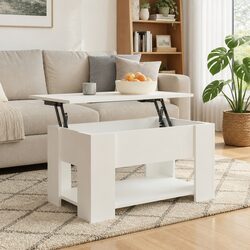 Coffee Table Specifications: White Lift Top, Engineered Wood