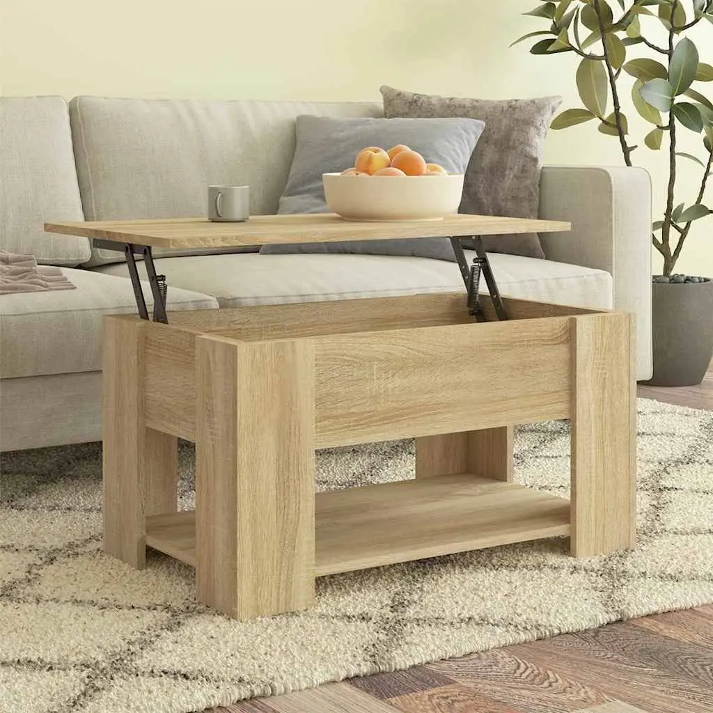 Brown Coffee Table with Lift Top