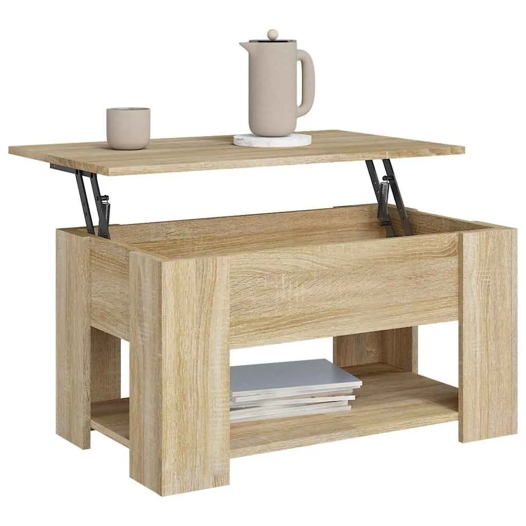 Brown Coffee Table with Lift Top