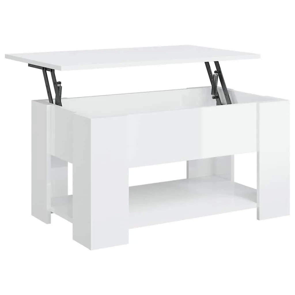 Coffee Table White Lift Top Engineered Wood Storage Living Room Furniture